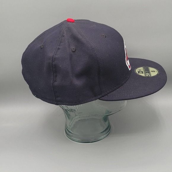 Cleveland Indians 5950 New Era 100% Wool Fitted Hat Size 8 Pro Model Cooperstown - Picture 8 of 14